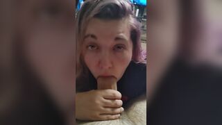 Luna sucks and plays with Daddy's thick cock