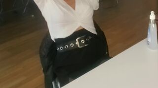 Lisa with Big Tits Show her Boobs for Casting for get new Job. she Play with her Boss in Sexy Style