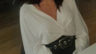 Lisa with Big Tits Show her Boobs for Casting for get new Job. she Play with her Boss in Sexy Style