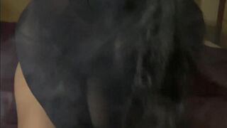 Wife Smoking Talking Dirty Sucking Cock and Gagging getting Fuck and Enjoying her Blunt Deep Throat
