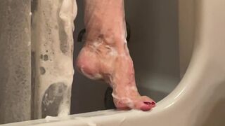 Step Aunt JOI in Shower Jack off Spying on best Legs Feet Tits