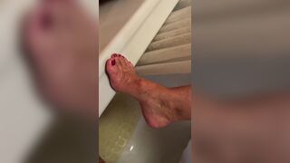 Step Aunt JOI in Shower Jack off Spying on best Legs Feet Tits