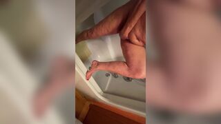Step Aunt JOI in Shower Jack off Spying on best Legs Feet Tits