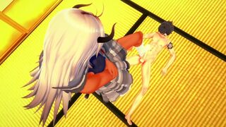 MINOTAUR CHAN LOVES FOOTJOB AND JERKS OFF a DICK WITH HIS BIG FEET : 3D Hentai