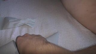 Cuckold hubby clean his cum covered wife after gangbang!