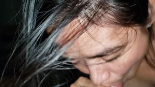 Asian Blowjob MILF Queen Sucking Balls and Tasting CUM