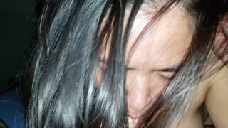 Asian Blowjob MILF Queen Sucking Balls and Tasting CUM