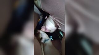 Pregnant Fiancé Deepthroats Cock while Upside down