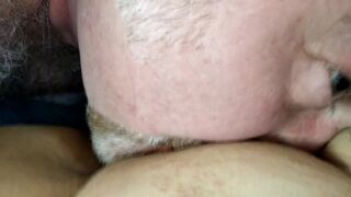 My Finger is in her Anus, my Dick is in her Throat! Hot POV Fucksession from Mature Russian Couple!