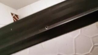 My Pregnant Ebony Latina Wife taking a Shower and Loves to be Watched - 2 image