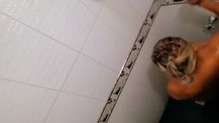 My Pregnant Ebony Latina Wife taking a Shower and Loves to be Watched - 5 image