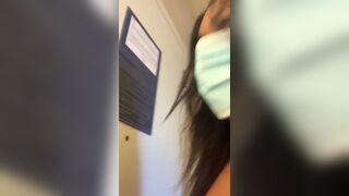 EXHIBITIONIST - JusAgirl Walking down the Hall in Hotel Naked.