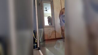 Milf coming out of bathroom naked after bath.... - 4 image