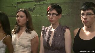 Milfs with nice boobs in naked police lineup