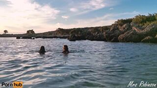 Hot Girls having Lesbian Sex on Public Beach