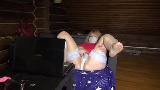A mature housewife in stockings and a short dress shows off her plump figure in a private sex chat. She shakes her juicy PAWG in panties, shakes her big tits and fat belly. Homemade fetish. - 3 image
