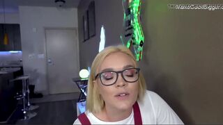 Hot cougar MILF blows big cock and fucked hard. Cumshot