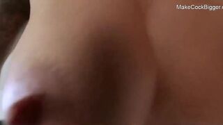 Horny busty MILF lets me cum inside her wet pussy. Creampie