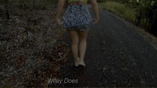 Wifey heads out to the park totally braless and with her big tits on show