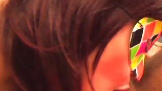 Hot redhead milf-bearer in a mask has big tits and rides big cock