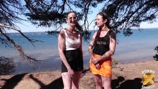 Arianna, a pretty brunette, has her first threesome