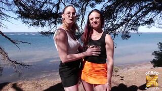 Arianna, a pretty brunette, has her first threesome