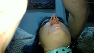 Closeup hard fucking milf, big moaning and slapping her face