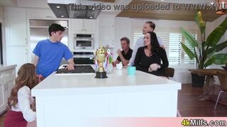 Anal loving blonde stepmom wants my cock and she doesnt care that we are in a middle of a party