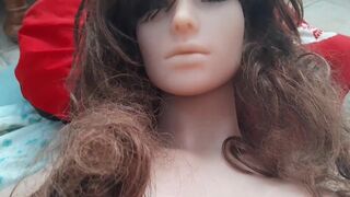 Italian guy fuck a sexy milf doll with huge tits
