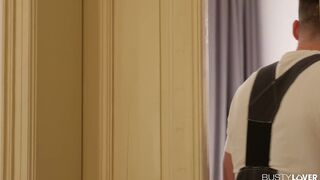 Busty Bi Friends Jennifer Mendez And Chloe Lamour Invite Moving Men In For DP Foursome