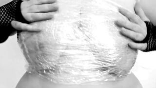 I dance with my big boobs wrapped in plastic wrap. LiaKahn spanish milf amateur curvy hot chubby submissive bitch slut