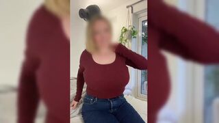 My Girlfriend Shakes her Very Large Milk Shakes on Cam - Large A-Hole Emma