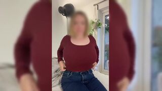 My Girlfriend Shakes her Very Large Milk Shakes on Cam - Large A-Hole Emma