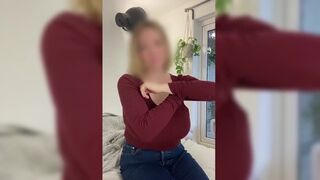 My Girlfriend Shakes her Very Large Milk Shakes on Cam - Large A-Hole Emma