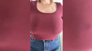 My Girlfriend Shakes her Very Large Milk Shakes on Cam - Large A-Hole Emma