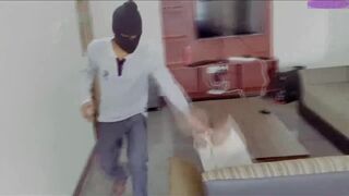 Housewife with big tits fucked by robber while husband was not at home