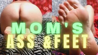 StepSon Loves Mom's Sexy Feet and Asshole- Mature Ass spread -Wrinkled Soles