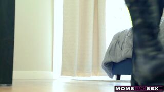 My Step Mom Is A Cop And Handcuffed Me To Look At My Big Dick