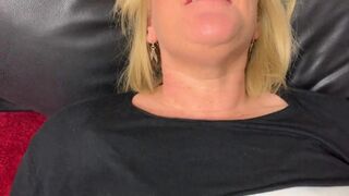 Mature Step Mom is Rudely Interrupted and has her Pussy Poked and Fucked and a Mouthful of Cock.