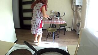 stepson bonks stepmom in a large butt.