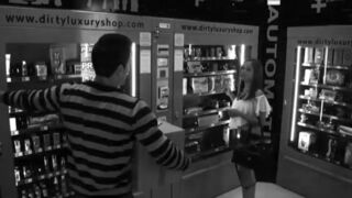 Hidden camera sex at the shop's backroom