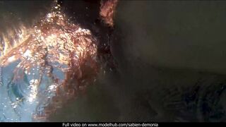 Real pair ardent outdoor WAP sex in the pool POV