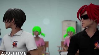 ADULT TIME Anime Sex School - Sexy Teacher & Students Banging
