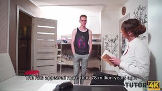 TUTOR4K. Gorgeous prof is gangbanged by man who is youthful sufficiently to be her stepson