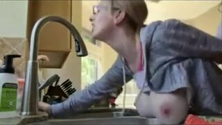 Hawt Large Milk Shakes Wife Standing From Behind I Meet her at Hooksex. com