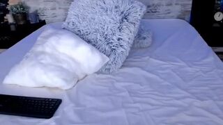 Step mother playing on her big bed...