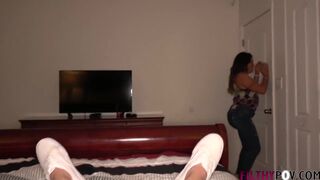 Hot Latin MILF Hides from Husband in Son's Room with his Dick in her