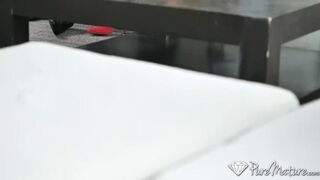 PUREMATURE THICK MILF threesome with two big dicks