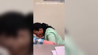 Blowjob Cum in Mouth and Swallow at Work