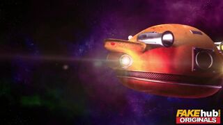 FAKEhub Space Taxi Alien Chick with Huge Tits in Threesome